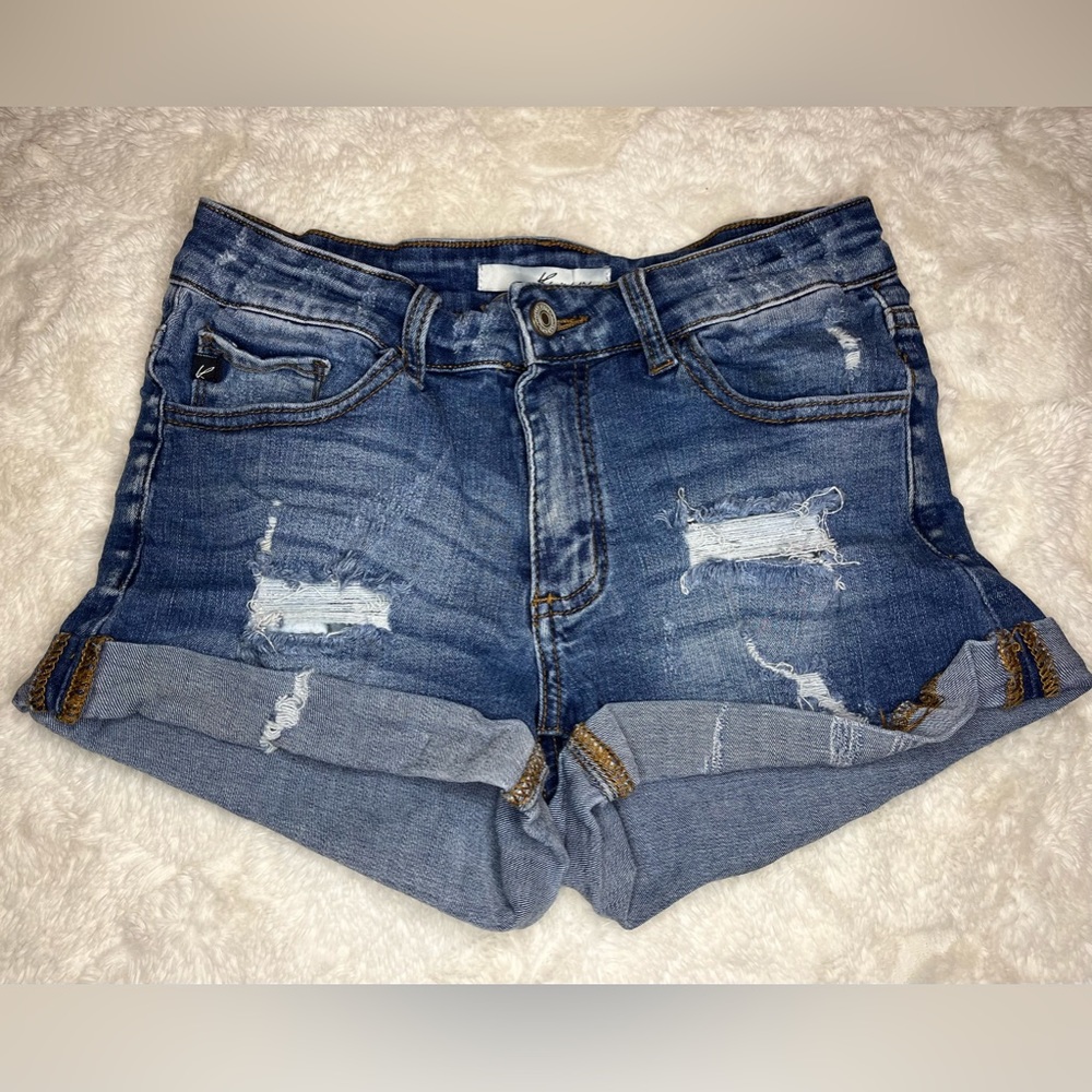 Distressed Denim Short Shorts